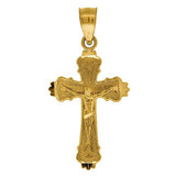 Image Title 10kt Gold DC Unisex Cross Crucifix Ht:25.1mm x W:12.6mm Religious Charm Pendant