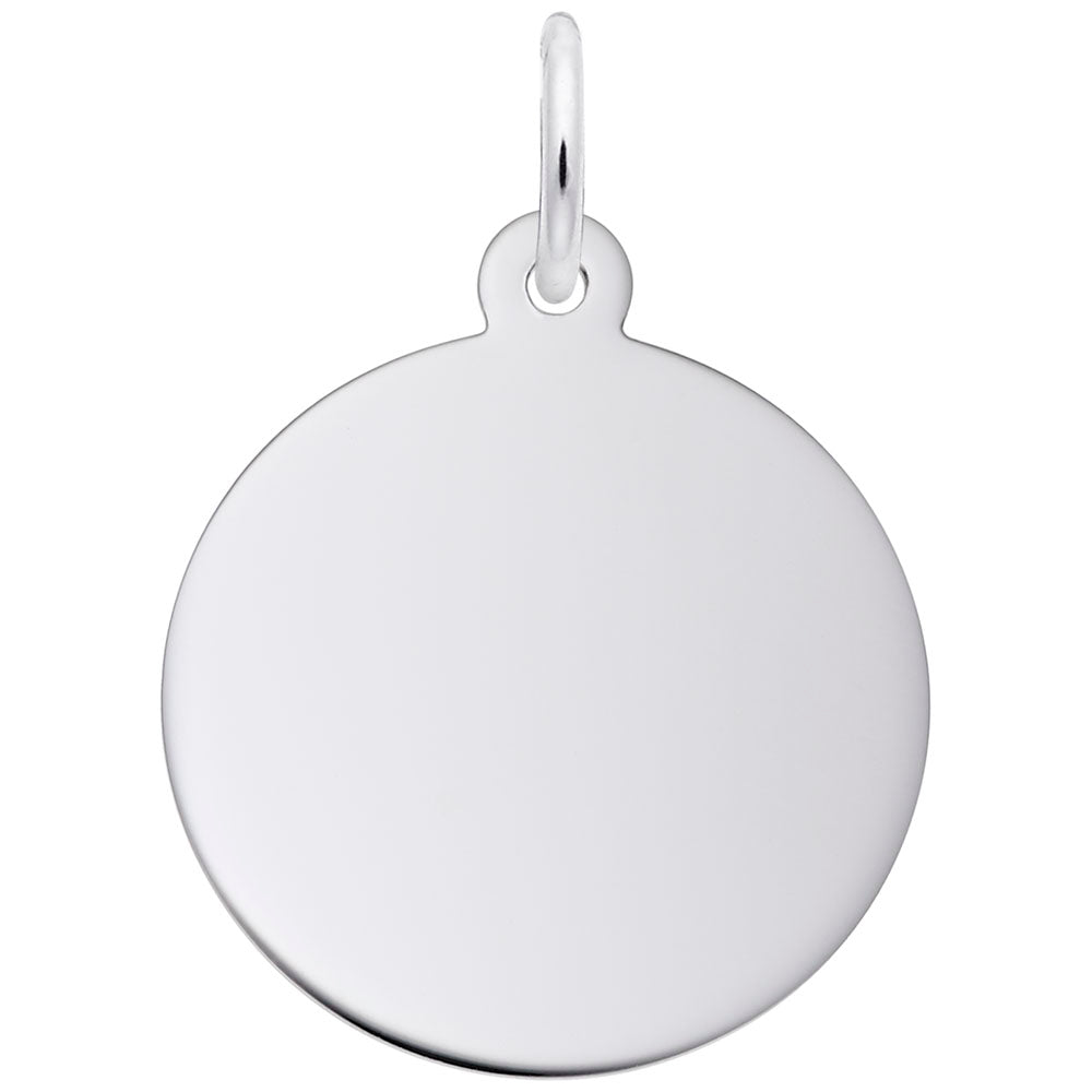 Image Title Rembrandt Charms 14K White Gold Disc - Classic Charm Pendant