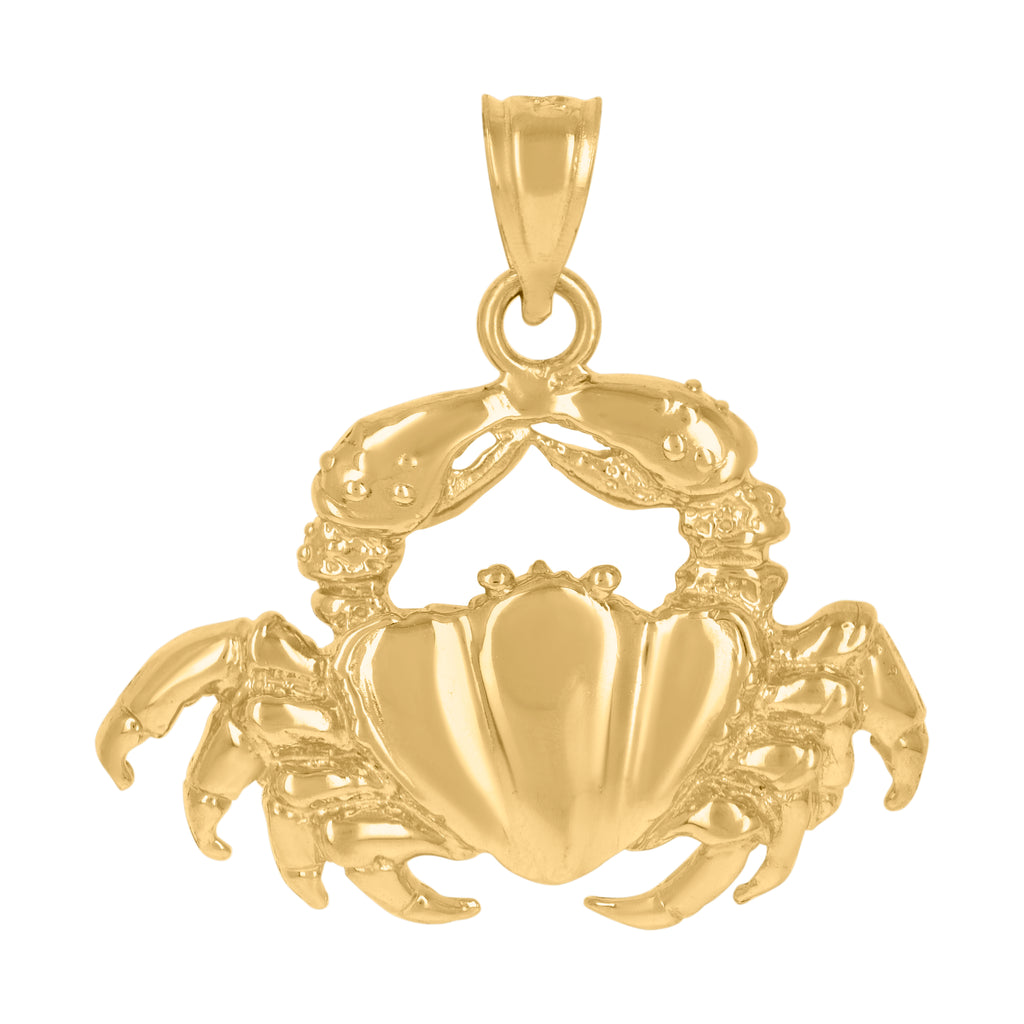 Image Title 10kt Gold DC Polished Unisex Crab Ht:26.2mm x W:26.5mm Animal Charm Pendant