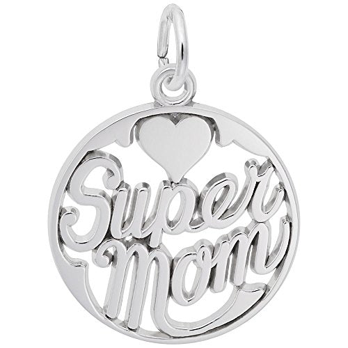 Image Title Rembrandt Charms Gold Plated Sterling Silver Supermom Charm Pendant