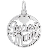 Image Title Rembrandt Charms Gold Plated Sterling Silver Supermom Charm Pendant