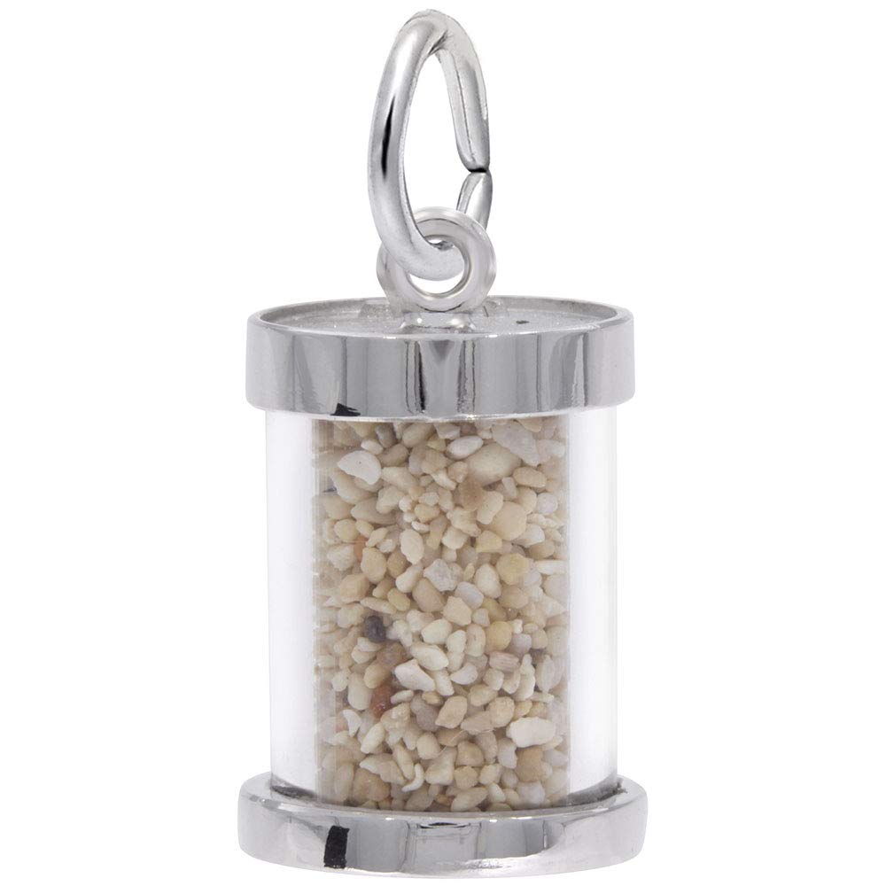 Image Title Rembrandt Charms Freeport Sand Capsule Charm Pendant Available in Gold or Sterling Silver