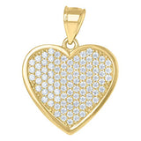 Image Title 10kt Gold CZ Womens Ht:23.8mm x W:18.4mm Heart Charm Pendant
