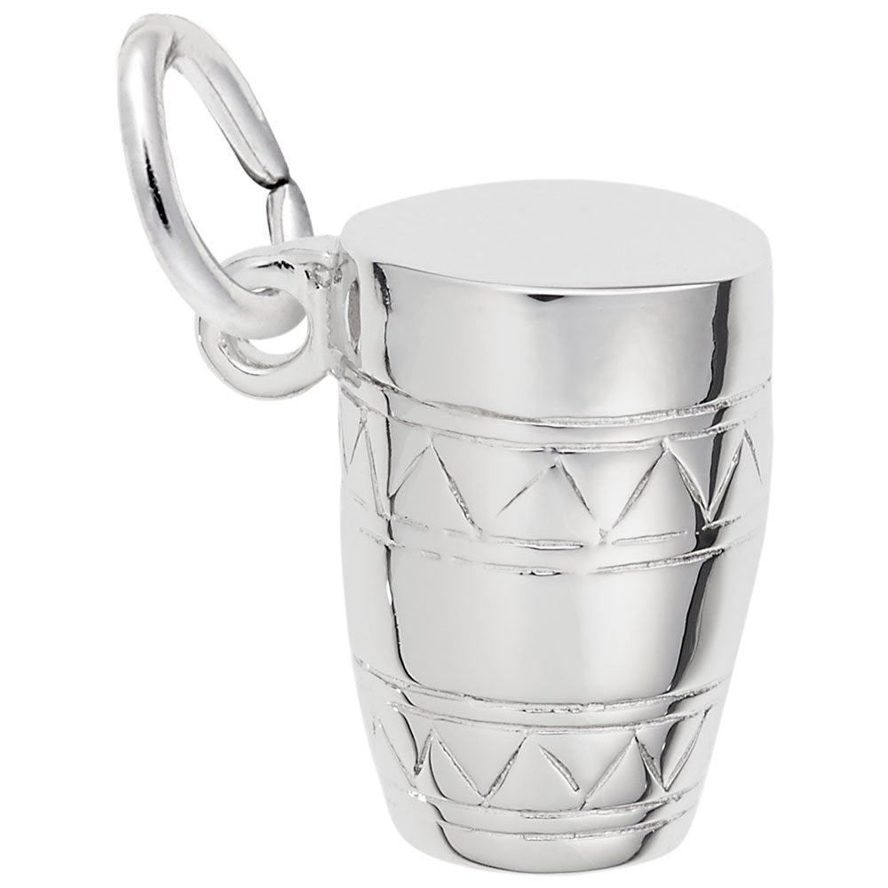 Image Title Rembrandt Charms 925 Sterling Silver Bongo Drum Charm Pendant