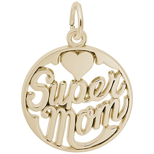Image Title Rembrandt Charms Gold Plated Sterling Silver Supermom Charm Pendant