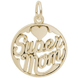Image Title Rembrandt Charms Gold Plated Sterling Silver Supermom Charm Pendant