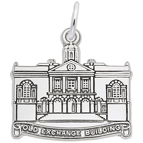 Image Title Rembrandt Charms Old Exchange Bldg Charm Pendant Available in Gold or Sterling Silver