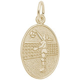 Image Title Rembrandt Charms Gold Plated Sterling Silver Female Volleyball Charm Pendant