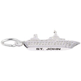 Image Title Rembrandt Charms 925 Sterling Silver St. John Cruise Ship Charm Pendant