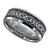 Tungsten Black Laser Engraved Celtic Design with Offset Grooves Mens Comfort-fit Wedding Band 8mm Sizes 7 - 14
