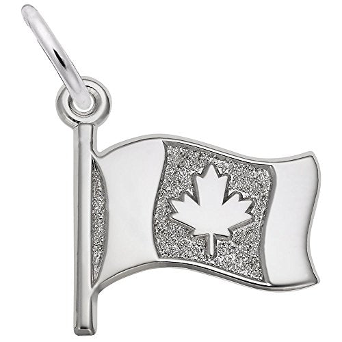 Image Title Rembrandt Charms 925 Sterling Silver Canadian Flag Charm Pendant