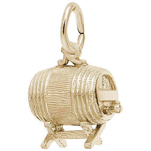 Image Title Rembrandt Charms Gold Plated Sterling Silver Keg Charm Pendant