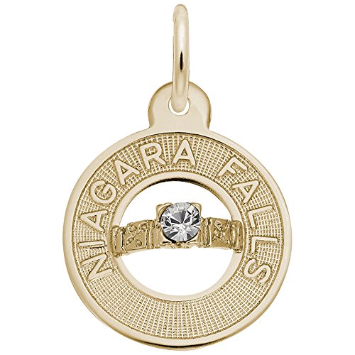 Image Title Rembrandt Charms Gold Plated Sterling Silver Niagara Falls Charm Pendant