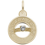 Image Title Rembrandt Charms Gold Plated Sterling Silver Niagara Falls Charm Pendant