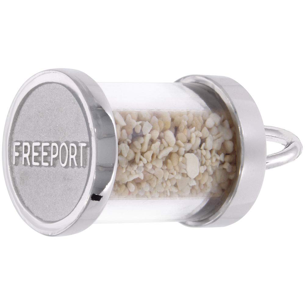 Image Title Rembrandt Charms 925 Sterling Silver Freeport Sand Capsule Charm Pendant