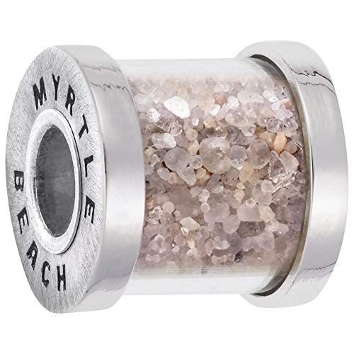 Image Title Rembrandt Charms 925 Sterling Silver Myrtle Beach Sand Capsule Bead Charm Pendant