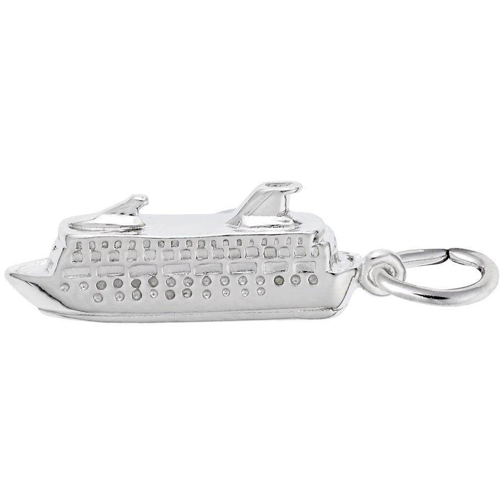 Image Title Rembrandt Charms Cruise Ship Charm Pendant Available in Gold or Sterling Silver