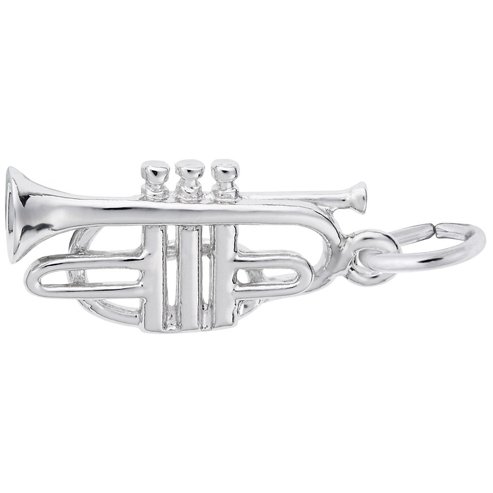 Image Title Rembrandt Charms Cornet Charm Pendant Available in Gold or Sterling Silver