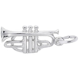 Image Title Rembrandt Charms Cornet Charm Pendant Available in Gold or Sterling Silver