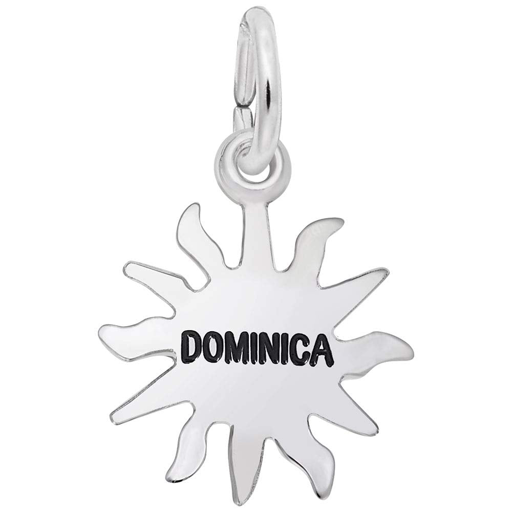 Image Title Rembrandt Charms Dominica Sun Small Charm Pendant Available in Gold or Sterling Silver