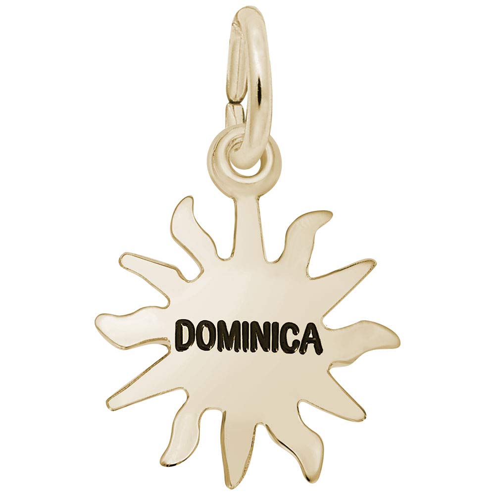 Image Title Rembrandt Charms Gold Plated Sterling Silver Dominica Sun Small Charm Pendant