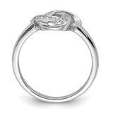 Image Title 925 Sterling Silver Rhodium-plated Cubic Zirconia Knot Ring Size 7