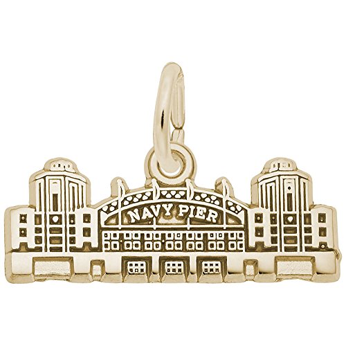 Image Title Rembrandt Charms Gold Plated Sterling Silver Navy Pier Charm Pendant