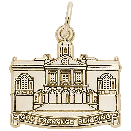 Image Title Rembrandt Charms 10K Yellow Gold Old Exchange Bldg Charm Pendant