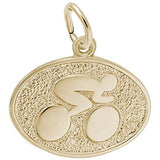 Image Title Rembrandt Charms Gold Plated Sterling Silver Cyclist Charm Pendant