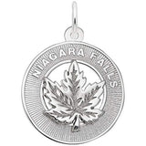 Image Title Rembrandt Charms 925 Sterling Silver Niagara Falls Maple Leaf Charm Pendant