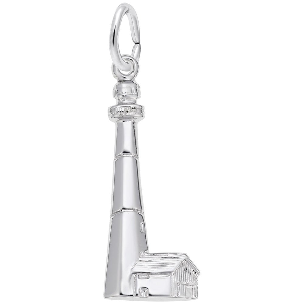 Image Title Rembrandt Charms 925 Sterling Silver Tybee, Ga Lighthouse Charm Pendant