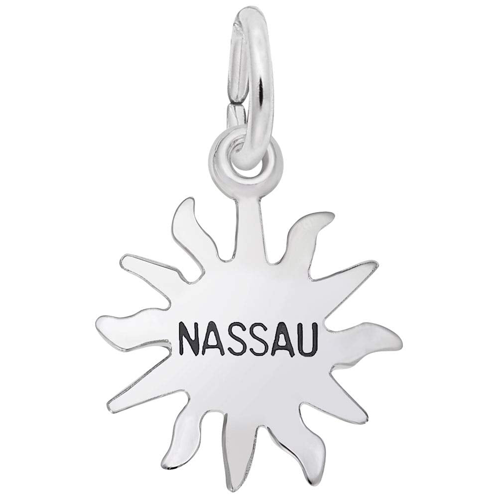 Image Title Rembrandt Charms 925 Sterling Silver Nassau Sun Small Charm Pendant