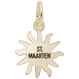 Image Title Rembrandt Charms Gold Plated Sterling Silver St. Maarten Sun Small Charm Pendant