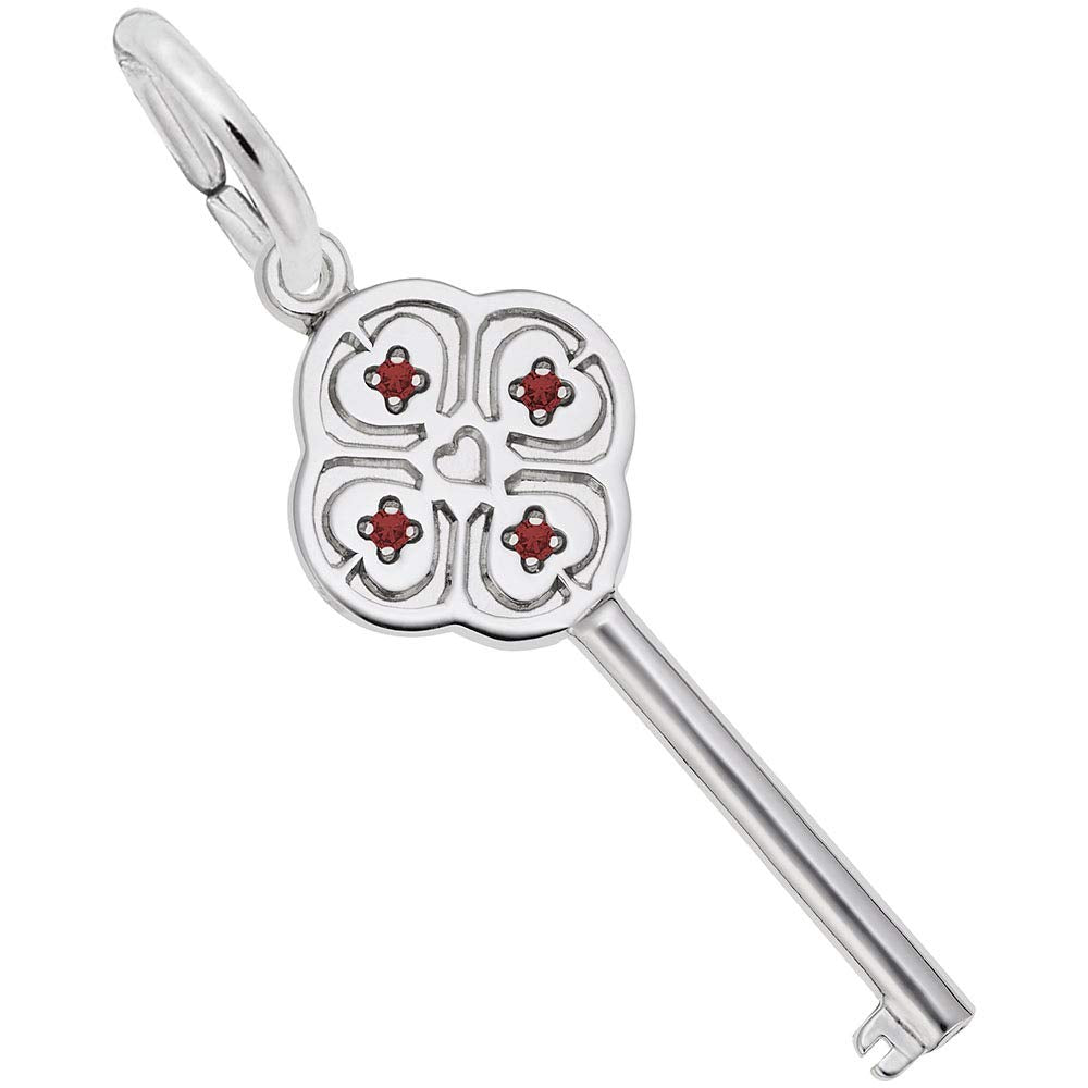 Image Title Rembrandt Charms Key Lg 4 Heart Jan Charm Pendant Available in Gold or Sterling Silver