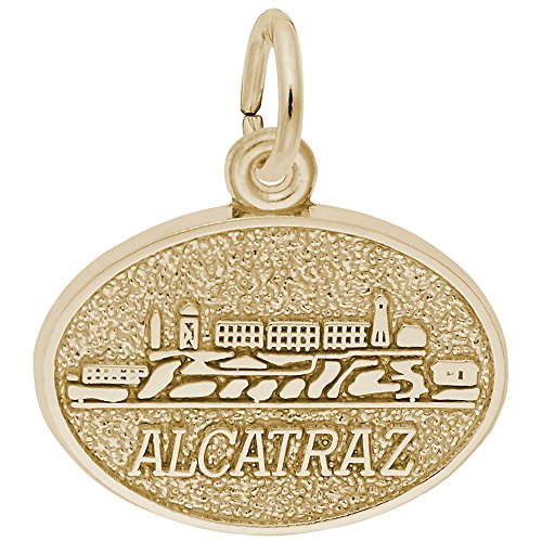 Image Title Rembrandt Charms 14K Yellow Gold Alcatraz Charm Pendant