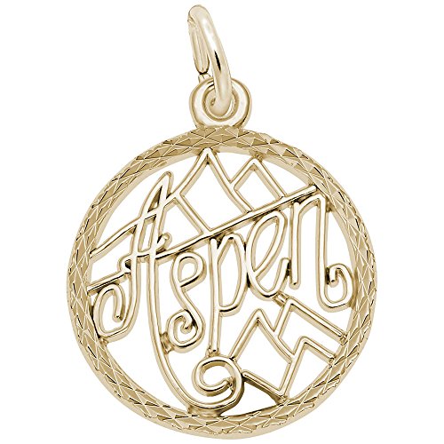 Image Title Rembrandt Charms Gold Plated Sterling Silver Aspen Charm Pendant