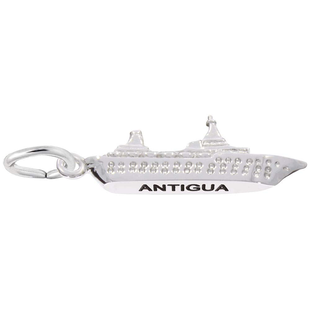 Image Title Rembrandt Charms 925 Sterling Silver Antigua Cruise Ship 3D Charm Pendant
