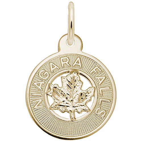 Image Title Rembrandt Charms Niagara Falls Maple Leaf Charm Pendant Available in Gold or Sterling Silver