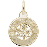 Image Title Rembrandt Charms Gold Plated Sterling Silver Niagara Falls Maple Leaf Charm Pendant