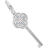 Image Title Rembrandt Charms 925 Sterling Silver Key Lg 4 Heart March Charm Pendant