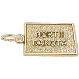 Image Title Rembrandt Charms 10K Yellow Gold North Dakota Charm Pendant