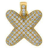 Image Title 10kt Yellow Gold Unisex Cubic Zirconia CZ Initial X Charm Pendant