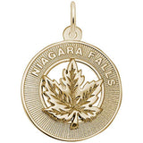 Image Title Rembrandt Charms Gold Plated Sterling Silver Niagara Falls Maple Leaf Charm Pendant