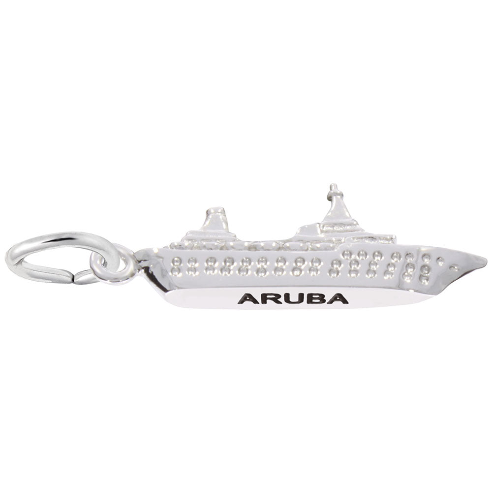Image Title Rembrandt Charms 925 Sterling Silver Aruba Cruise Ship Charm Pendant