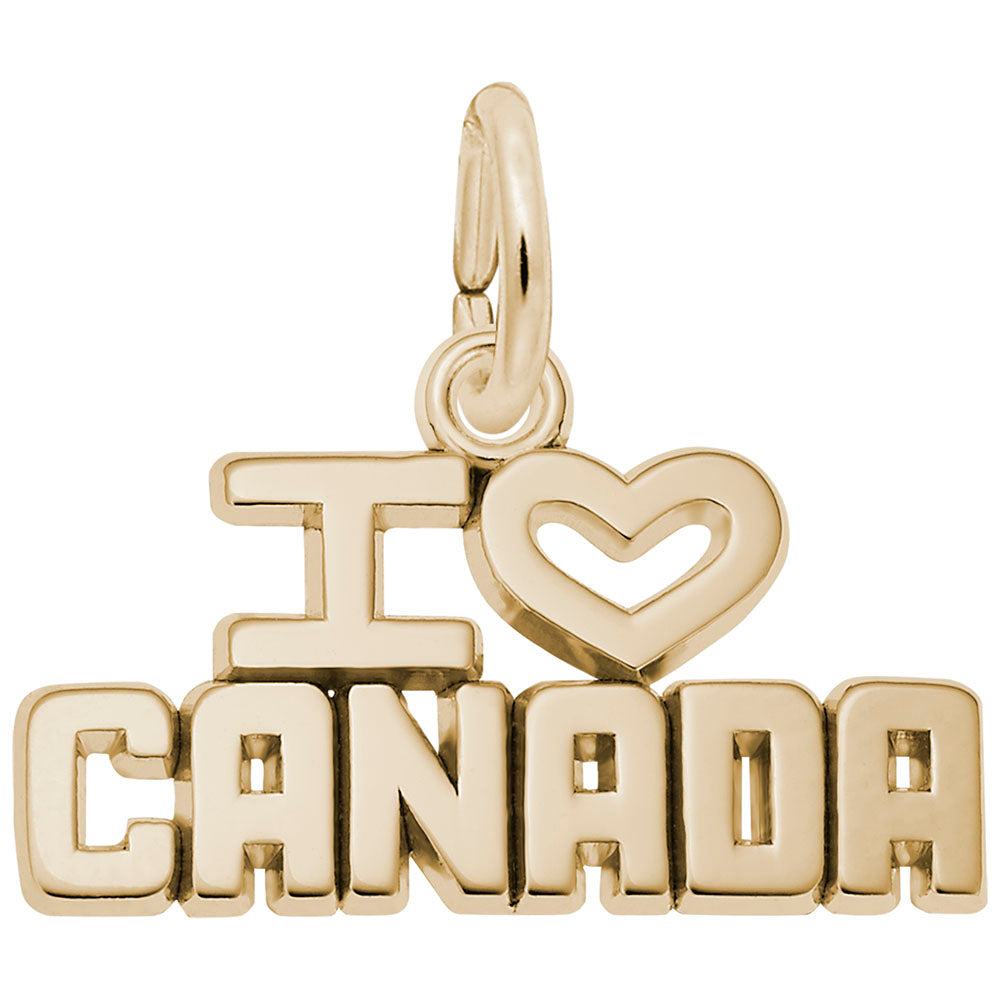 Image Title Rembrandt Charms Gold Plated Sterling Silver I Love Canada Charm Pendant