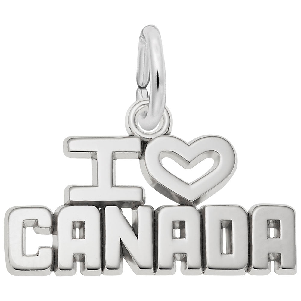 Image Title Rembrandt Charms 925 Sterling Silver I Love Canada Charm Pendant