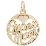 Image Title Rembrandt Charms Gold Plated Sterling Silver Supermom Charm Pendant