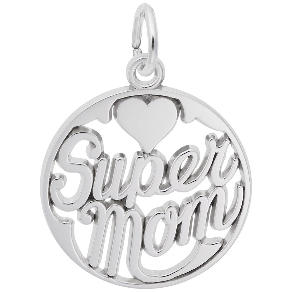 Image Title Rembrandt Charms 925 Sterling Silver Supermom Charm Pendant