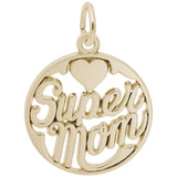 Image Title Rembrandt Charms Gold Plated Sterling Silver Supermom Charm Pendant
