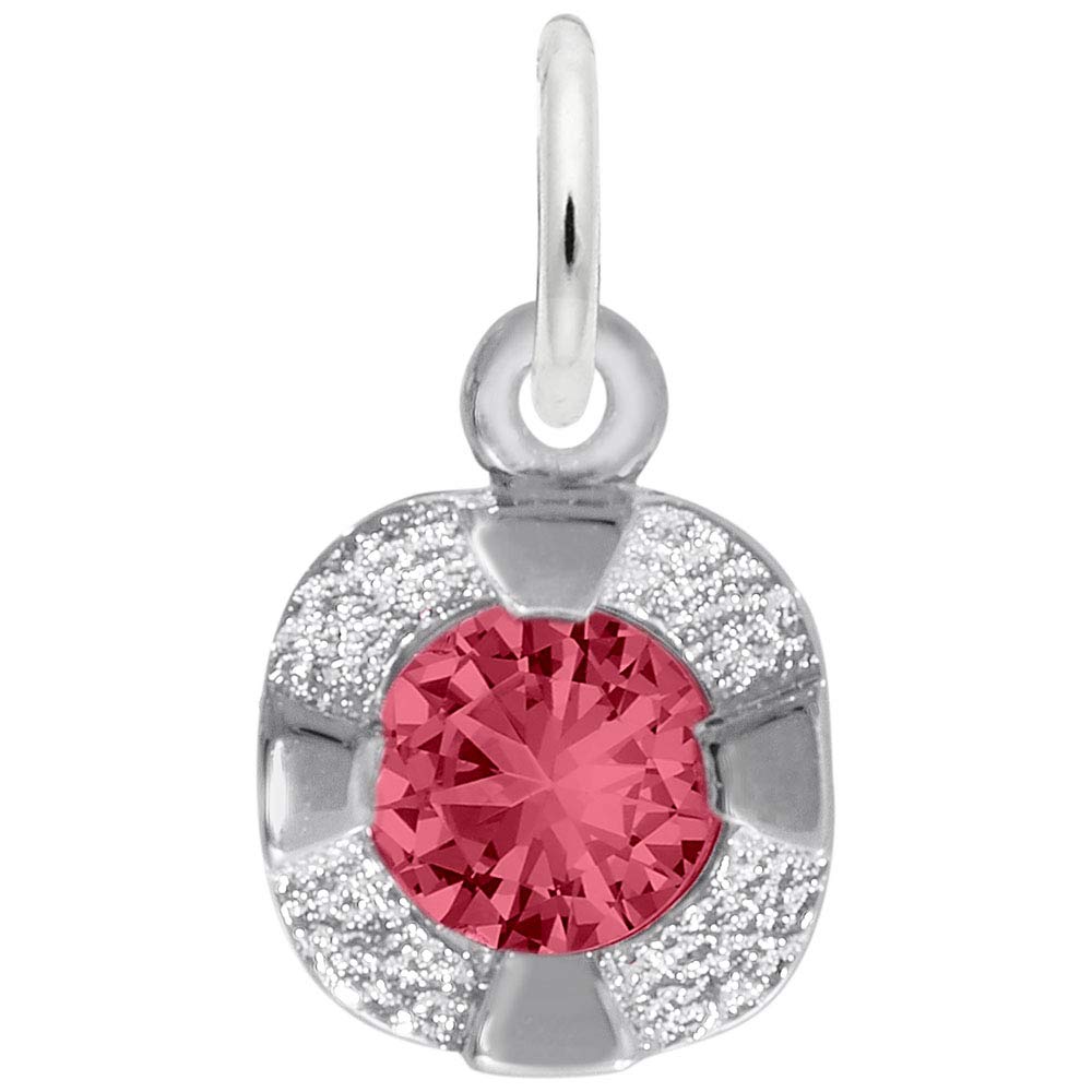 Image Title Rembrandt Charms 925 Sterling Silver Petite Birthstone - July Charm Pendant